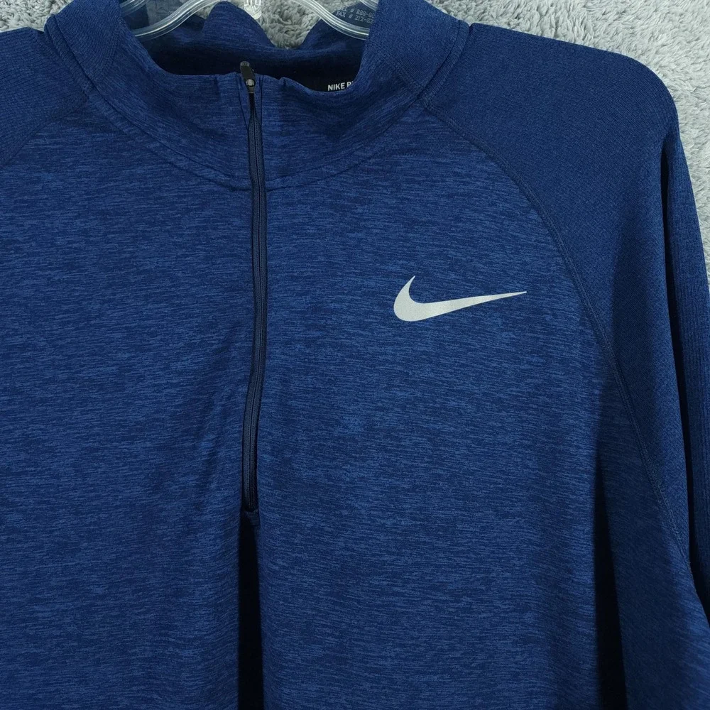 Nike Sweatshirt Men 2XL Navy Element Running Dri-FIT 1/4 Zip Reflective Pullover